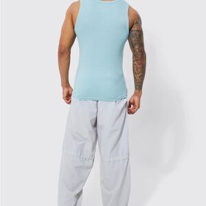 Boohoo Mens Sky Blue Tank Top